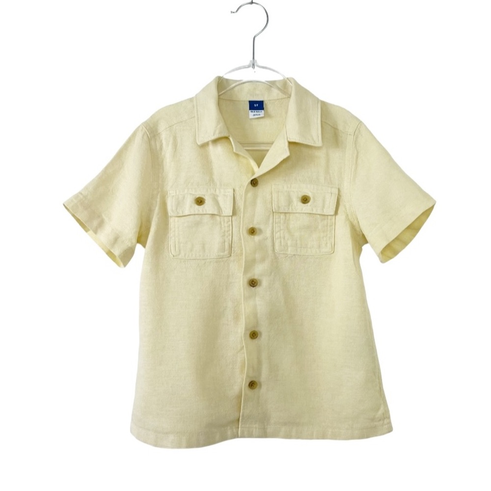 Boys 5T Old Navy Button-Up Short Sleeve Shirt Yellow